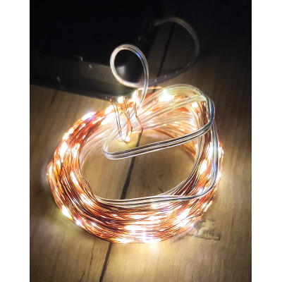 Автономная гирлянда-проволока на солнечной батарее 10м