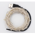 Гирлянда светящаяся проволока синяя с питанием от USB (5 метров)