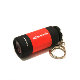 Красный фонарик-брелок с зарядкой от USB